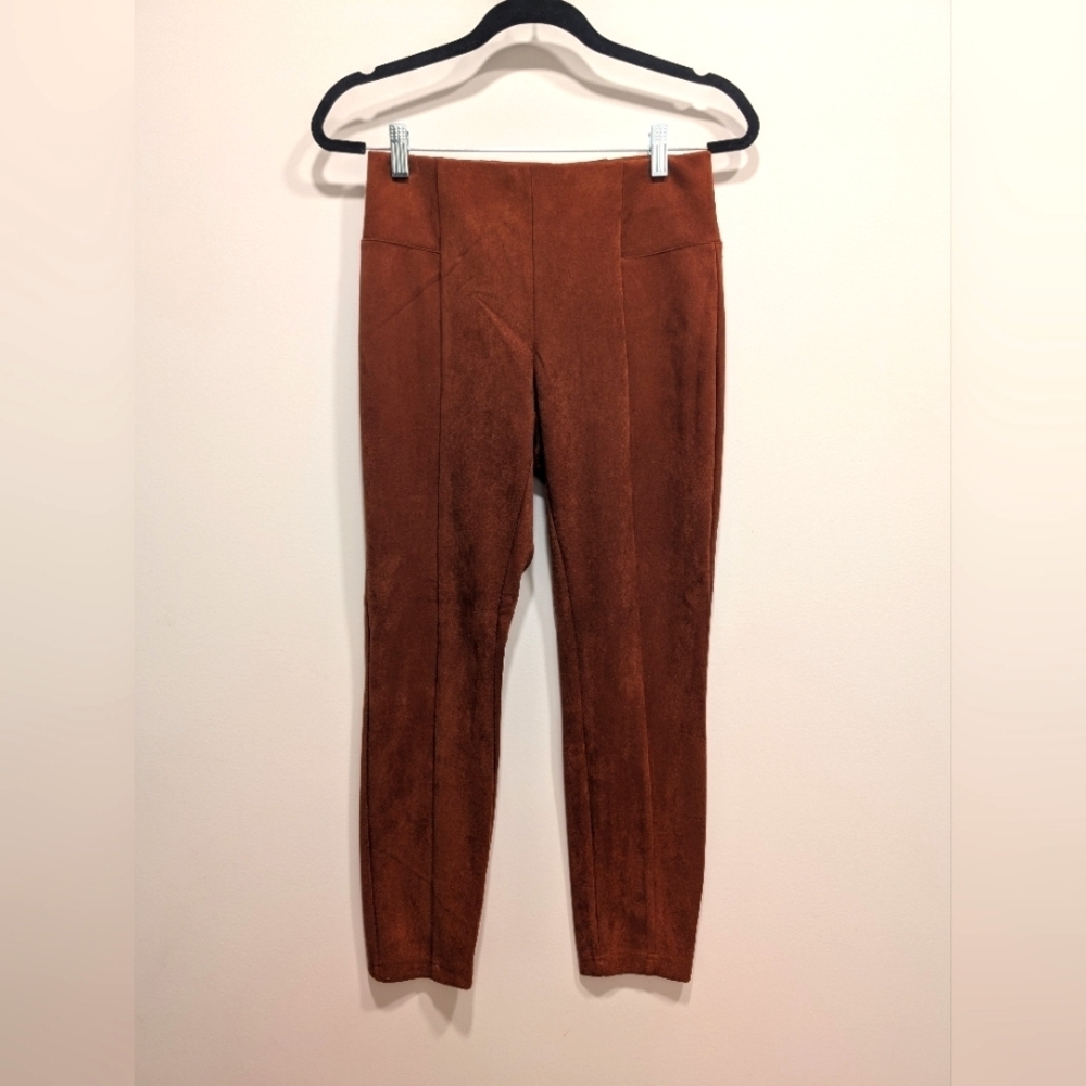 2 Pair Bundle Fall Rust Orange Brown/Tan Faux Suede Leggings/Pants Size Small